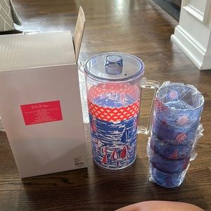 Lilly Pulitzer pitcher set.